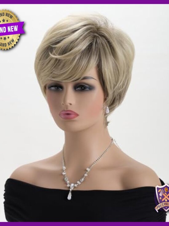 Human Hair Synthetic Blend Wig HD Lace Glueless Bob Deep Wave Natural Look main image 5